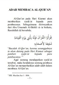 Adab Membaca Al-Qur'an